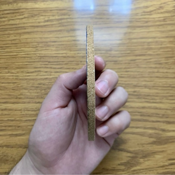 Gray Grime Drip Painted Cork Coaster - Picture 4 of 4